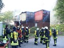 Realistische Übung im Brandcontainer