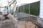 Bagger besch&auml;digt Gasleitung in Meimsheim