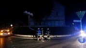 Schwertransport gegen Ampelmasten