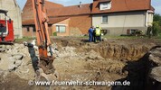 Bagger rei&szlig;t Gasleitung ab