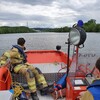 Ein Segelboot in Seenot auf dem Neckar