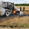 Brennender Traktor verursacht Fl&auml;chenbrand